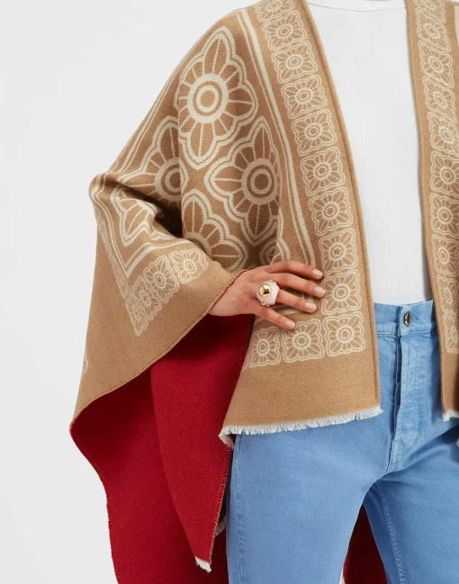 PonchoMix Tiles Camel in Wool