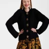 Portrait CardiganSolid Black in Chunky Wool