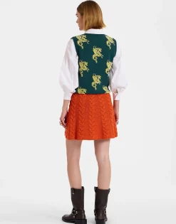 Portrait Mini SkirtSolid Rust in Chunky Wool