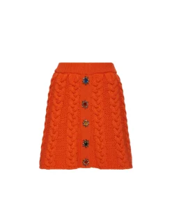 Portrait Mini SkirtSolid Rust in Chunky Wool