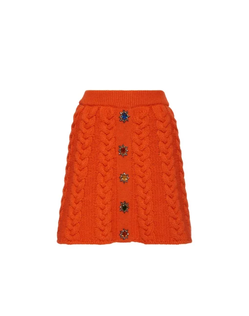 Portrait Mini SkirtSolid Rust in Chunky Wool