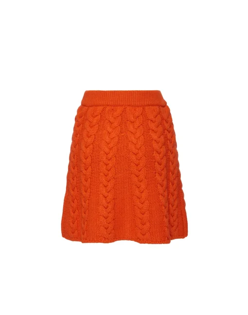 Portrait Mini SkirtSolid Rust in Chunky Wool