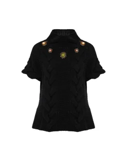Portrait TopSolid Black in Chunky Wool