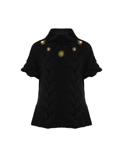 Portrait TopSolid Black in Chunky Wool