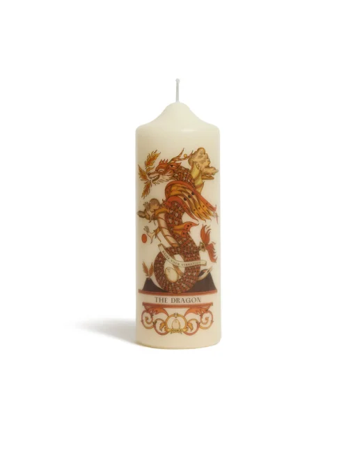 Printed Pillar CandleThe Dragon Multicolor in Wax