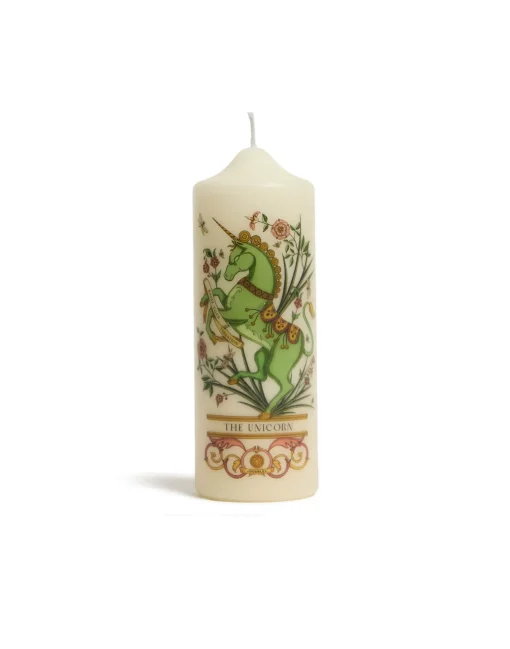 Printed Pillar CandleThe Unicorn Multicolor in Wax