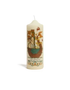 Printed Pillar CandleThe Mermaid Multicolor in Wax