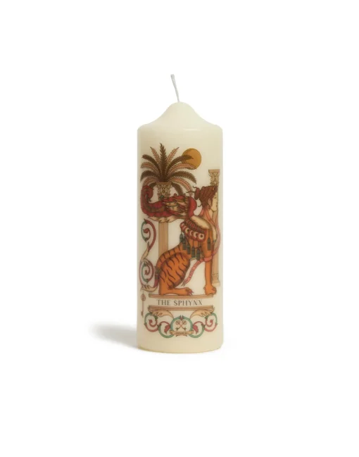 Printed Pillar CandleThe Sphynx Multicolor in Wax