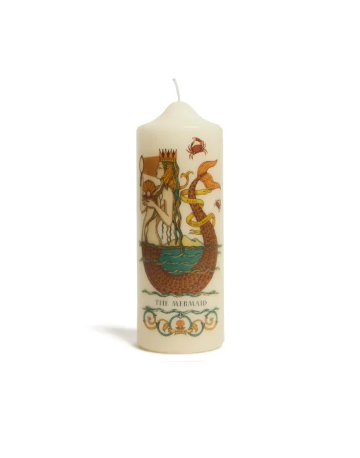 Printed Pillar CandleThe Mermaid Multicolor in Wax