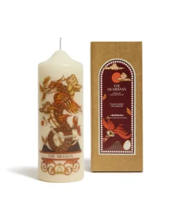 Printed Pillar CandleThe Dragon Multicolor in Wax