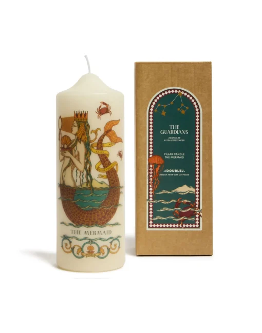 Printed Pillar CandleThe Mermaid Multicolor in Wax