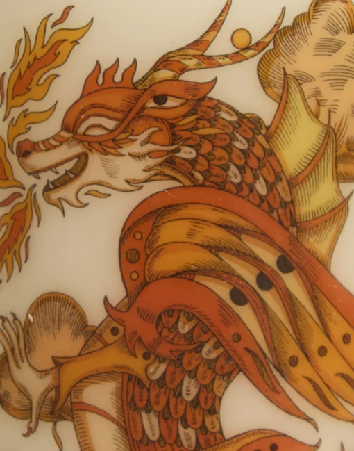 Printed Pillar CandleThe Dragon Multicolor in Wax