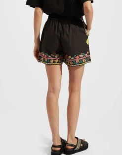Pull-Up ShortsBorboni Placée Nero in Cotton Poplin