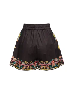 Pull-Up ShortsBorboni Placée Nero in Cotton Poplin