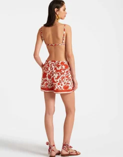 Pull-Up ShortsDragonflower Mini Red in Summer Poplin