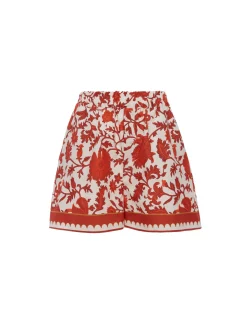 Pull-Up ShortsDragonflower Mini Red in Summer Poplin