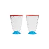 Quilted Glasses Set Of 2Blue in Murano Glass