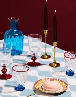 Quilted Glasses Set Of 2Blue in Murano Glass
