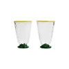 Quilted Glasses Set Of 2Green in Murano Glass