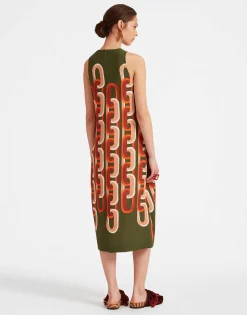 Racer Midi DressPrometheus Placée Camouflage in Sablé
