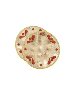 Raffia Placemats Set Of 2Capri Brick in Raffia