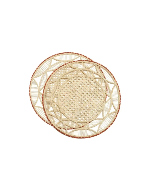 Raffia Placemats Set Of 2Sol Brick in Raffia