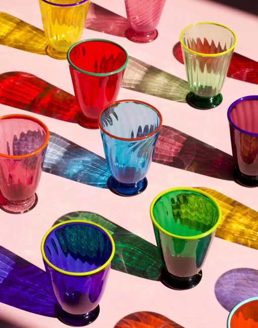 Rainbow Glass Set of 8Rainbow in Glass