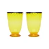 Rainbow Glasses Set Of 2Yellow in Glass