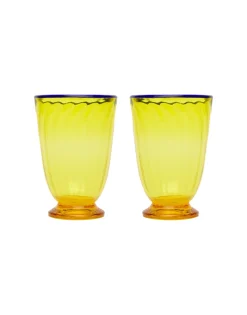 Rainbow Glasses Set Of 2Yellow in Glass