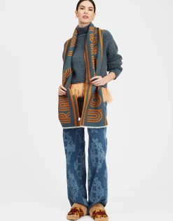 Raise Your Vibration ScarfDark Green in Wool