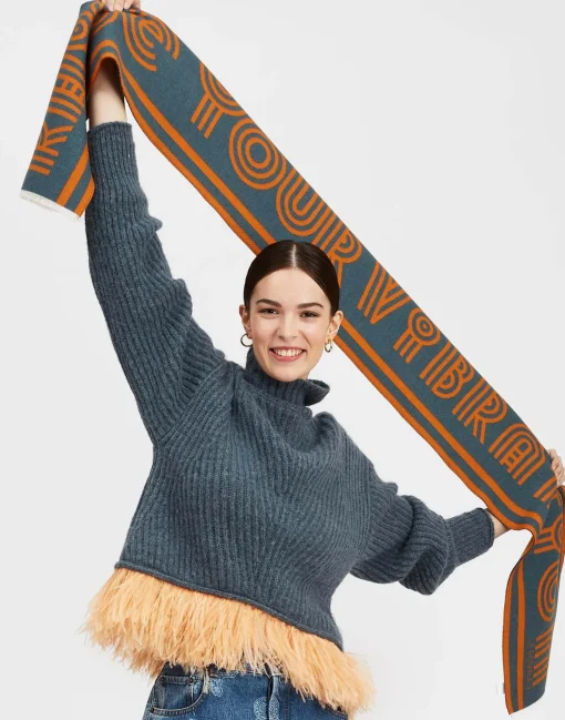 Raise Your Vibration ScarfDark Green in Wool
