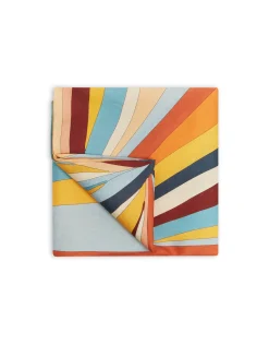 Round TableclothRainbow Rays Orange in Linen