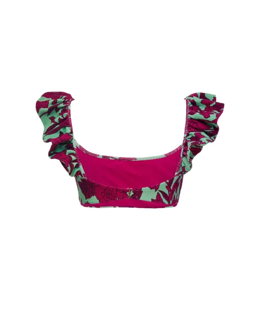 Ruffle Bikini TopLilium Purple in Piquet Lycra