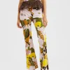 Saturday Night PantsBig Flower Rose in Heavy Cotton Stretch