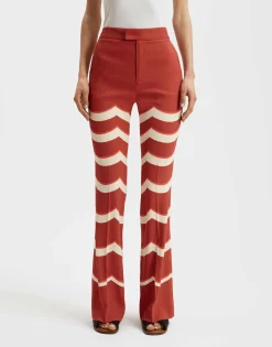 Saturday Night PantsFans Placée Red in Envers Satin