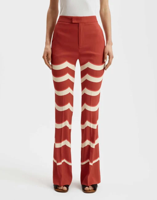Saturday Night PantsFans Placée Red in Envers Satin
