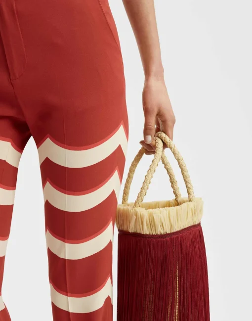 Saturday Night PantsFans Placée Red in Envers Satin