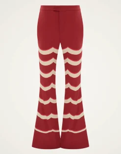 Saturday Night PantsFans Placée Red in Envers Satin