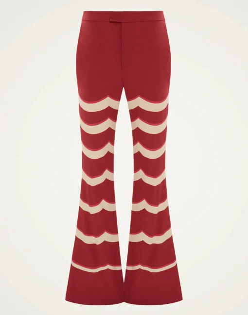 Saturday Night PantsFans Placée Red in Envers Satin