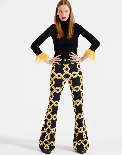 Saturday Night PantsTackle Black in Sablé Satin