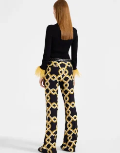 Saturday Night PantsTackle Black in Sablé Satin