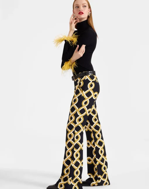 Saturday Night PantsTackle Black in Sablé Satin