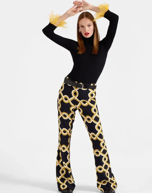 Saturday Night PantsTackle Black in Sablé Satin