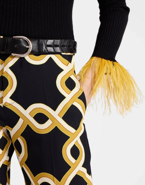 Saturday Night PantsTackle Black in Sablé Satin