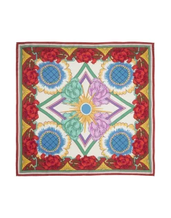 Scarf Double (90X90)Taormina Placée Ivory in Twill Silk
