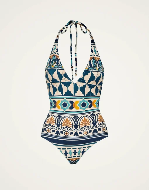 Sexy SwimsuitCasareale Small Placèe Cream in Lycra