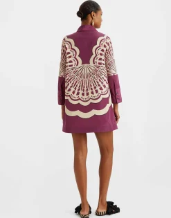 Short Artemis DressFans Placée Purple in Faille