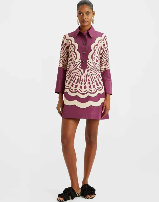 Short Artemis DressFans Placée Purple in Faille