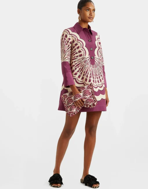 Short Artemis DressFans Placée Purple in Faille