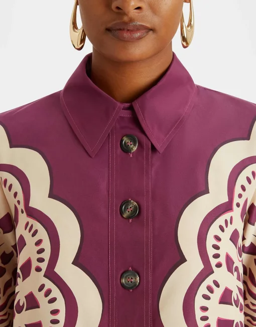 Short Artemis DressFans Placée Purple in Faille